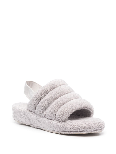 Shop Ugg Fluff Yeah Terry Sandals In Grey