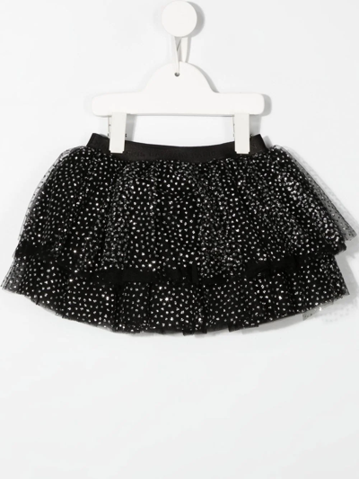 Shop Balmain Glitter-detail Tiered Tutu Skirt In Black