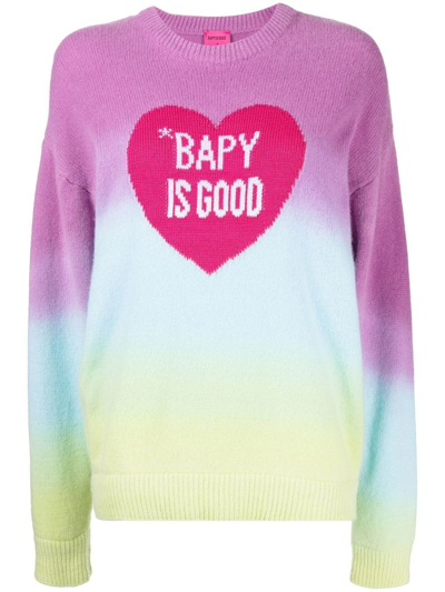 Shop Bapy By *a Bathing Ape® Ombré Heart Print Jumper In Multicolour