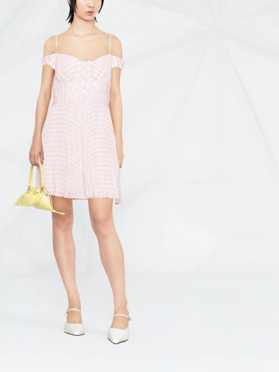 Shop Self-portrait Off-shoulder Empire-line Dress In Pink