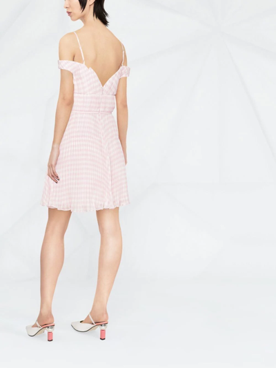 Shop Self-portrait Off-shoulder Empire-line Dress In Pink