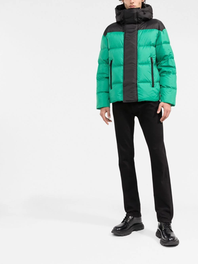 Shop Dsquared2 Zip-pockets Hooded Padded Jacket In Green