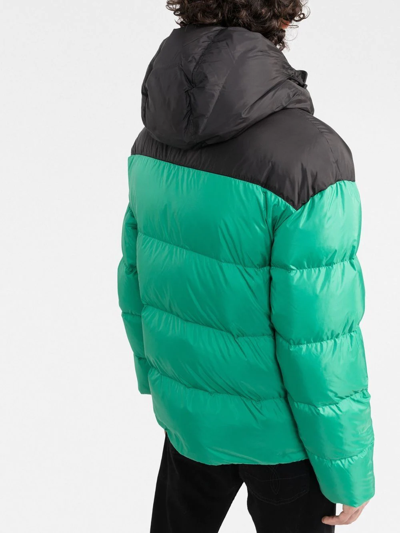 Shop Dsquared2 Zip-pockets Hooded Padded Jacket In Green