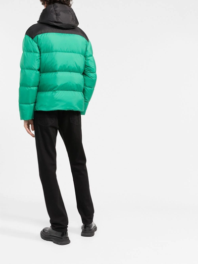 Shop Dsquared2 Zip-pockets Hooded Padded Jacket In Green