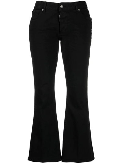 Shop Dsquared2 Black Bull Flared Jeans