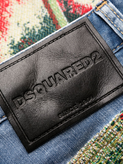 Dsquared2 Contrast-panel Straight-leg Jeans In Blue