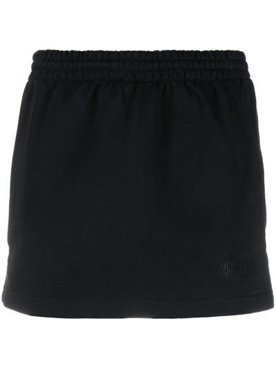 Shop Vetements Elasticated-waist Jersey Miniskirt In Black