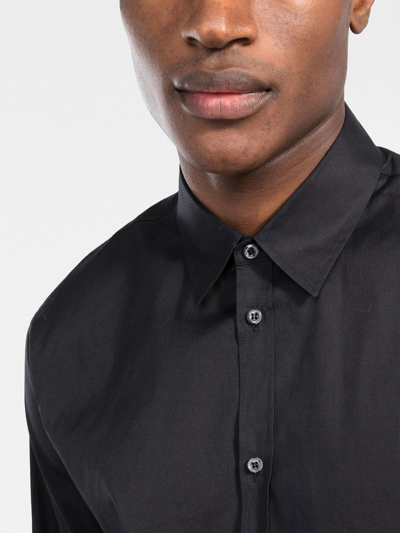 Dsquared2 Dsquared Men Black Stretch Poplin Shirt In Black