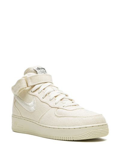 Nike X Stussy Air Force 1 Mid Sneakers In Neutrals