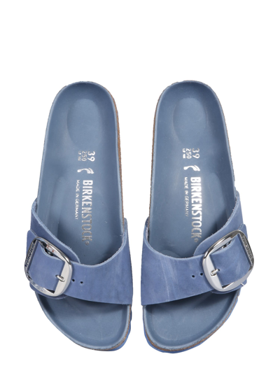 Shop Birkenstock Madrid Big Buckle Sandals In Blu