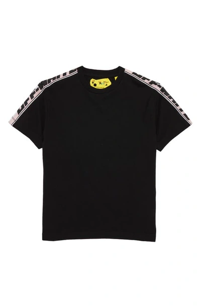 Shop Off-white Kids' Logo Cotton T-shirt In Black Black