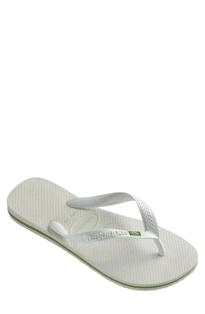 Shop Havaianas Brazil Flip Flop In White