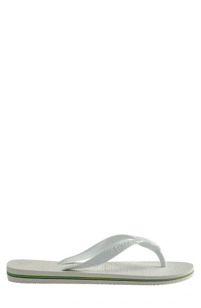 Shop Havaianas Brazil Flip Flop In White