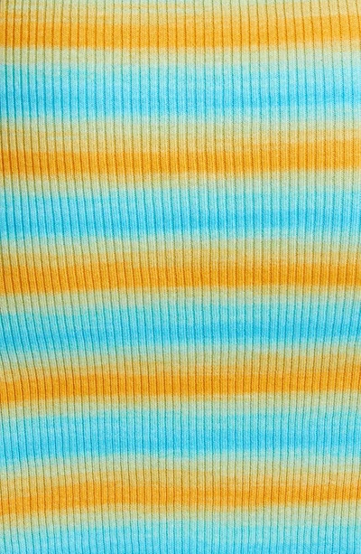 Shop Paloma Wool Keywest Ribbed Stripe Mako Cotton Crop Top In Medium Blue