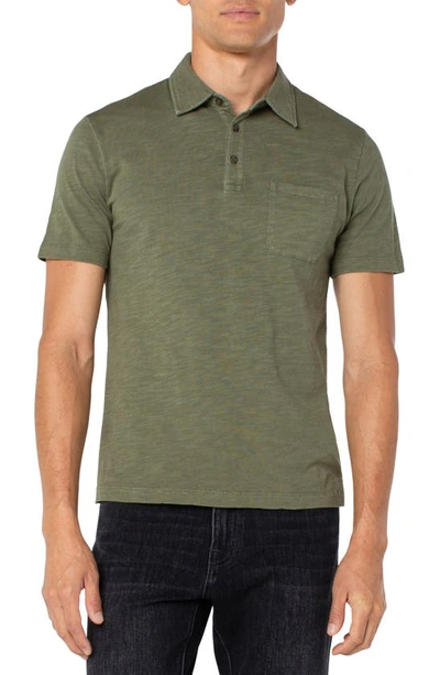 Shop Liverpool Los Angeles Short Sleeve Polo Tee In Moss Green