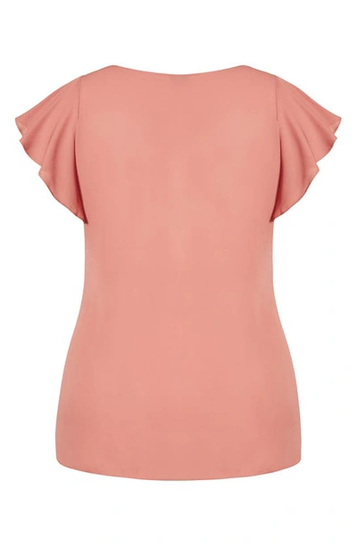 Shop City Chic Fling Half Zip Top In Guava