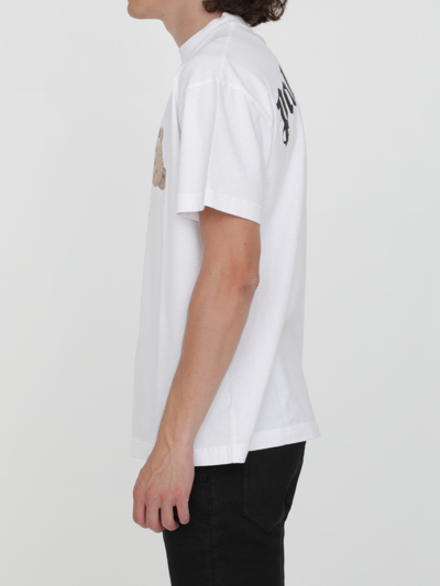 Shop Palm Angels White Bear T-shirt