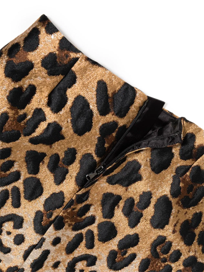 Shop Dolce & Gabbana Leopard-print Mini Skirt In Gold