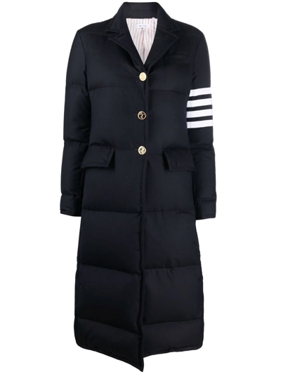 Thom Browne Signature 4-bar Stripe Coat In Blue