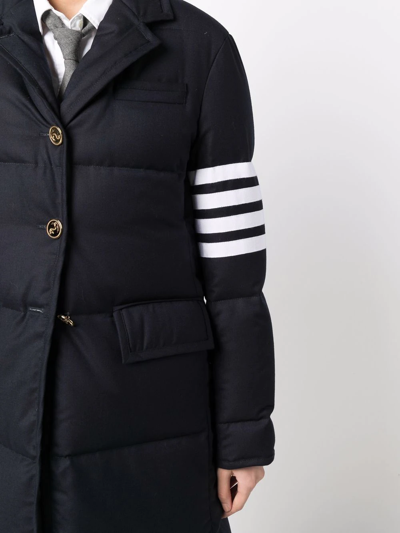 Thom Browne Signature 4-bar Stripe Coat In Blue