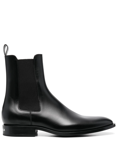 Balenciaga Men's Midnight Leather Chelsea Boots In Black | ModeSens