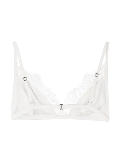 Shop Dion Lee Chantilly Triangle Bra In White