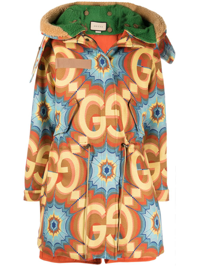 Shop Gucci Gg Kaleidoscope Jacquard Jacket In Orange