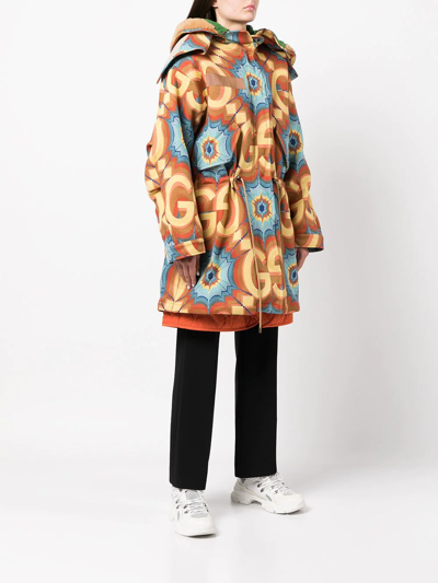 Shop Gucci Gg Kaleidoscope Jacquard Jacket In Orange