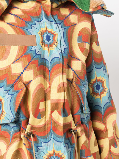 Shop Gucci Gg Kaleidoscope Jacquard Jacket In Orange