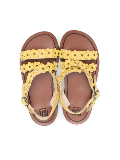Shop Pèpè Chaleur Leather Sandals In Yellow