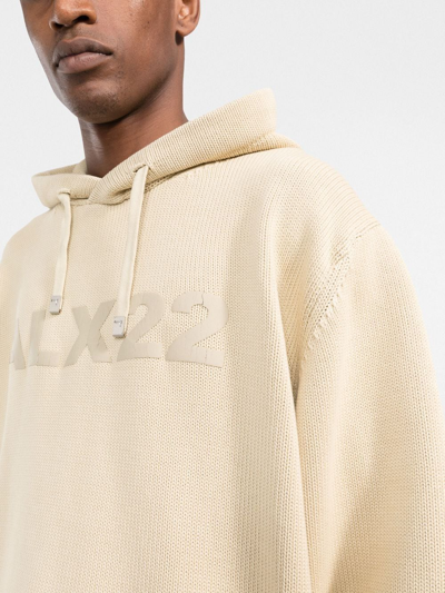 Shop Alyx Logo-print Hoodie In Neutrals