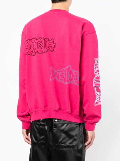 Shop We11 Done Logo-print Sweatshirt In Pink