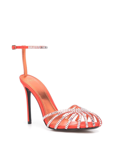 Shop Alevì Caged 115mm High-heel Sandals In Orange