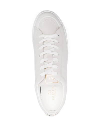 Shop Valentino Cityplanet Low-top Leather Sneakers In White