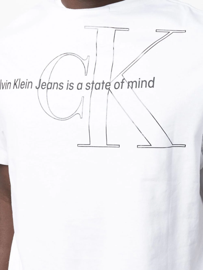 Shop Calvin Klein Jeans Est.1978 Graphic-print Cotton T-shirt In White