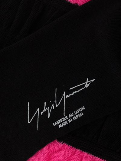 Shop Yohji Yamamoto Colour-block Gathered Socks In Black