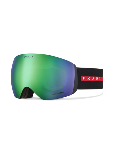Shop Prada X Oakley Linea Rossa Ski Goggles In Green