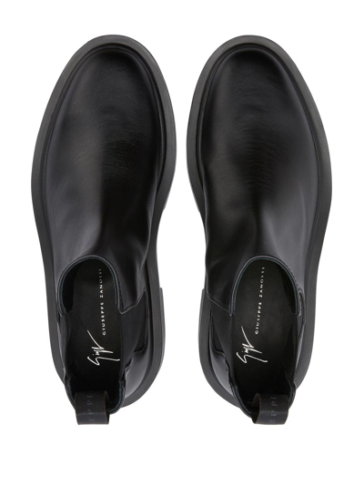 Shop Giuseppe Zanotti Aston Leather Chelsea Boots In Black