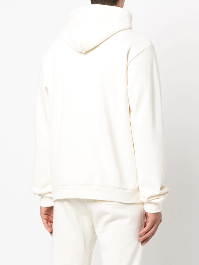 Shop John Elliott Pullover Cotton Hoodie In White