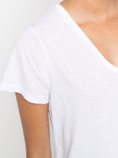 Shop Agolde V-neck Design T-shirt In White