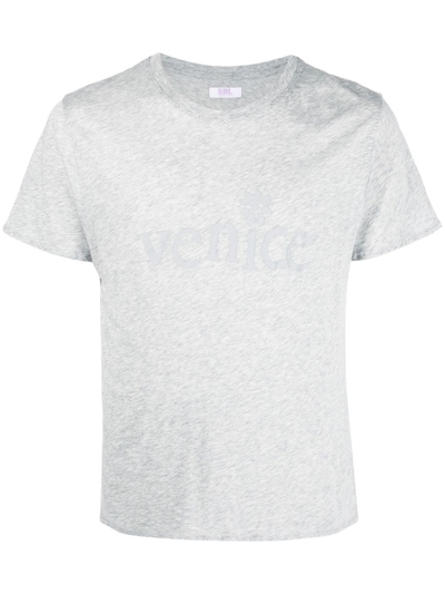 Shop Erl Venice-print Cotton T-shirt In Grey
