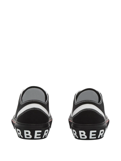 Shop Burberry Canvas Low-top Sneakers In Black