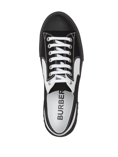 Shop Burberry Canvas Low-top Sneakers In Black