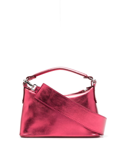 Shop Liu •jo Metallic-finish Tote Bag In Pink