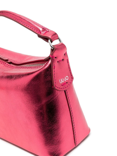 Liu •jo Metallic-finish Tote Bag In Pink