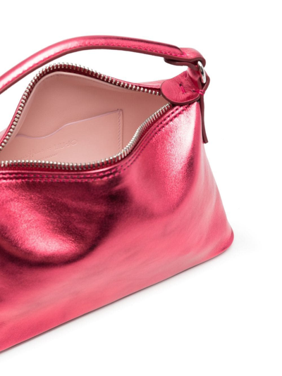 Shop Liu •jo Metallic-finish Tote Bag In Pink