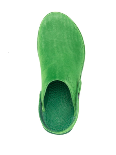 Shop Xocoi Embossed-logo Detail Slippers In Green