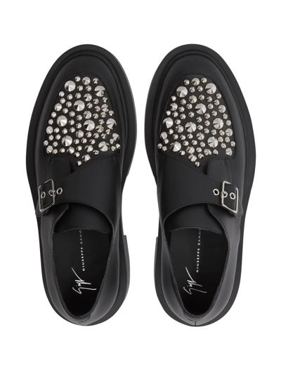 Shop Giuseppe Zanotti Adric Studded Leather Loafers In Black