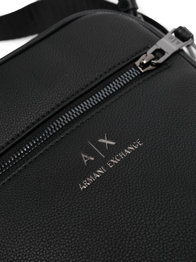 Shop Armani Exchange Logo-print Messenger Bag In Black