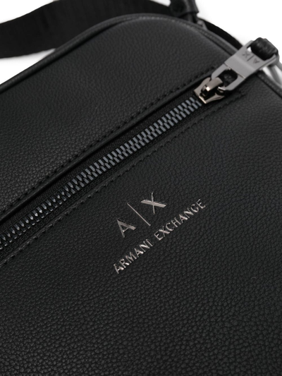 Armani Exchange Logo-print Messenger Bag In Black